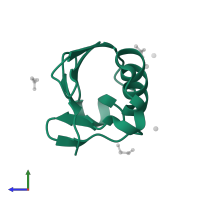 Ubiquitin in PDB entry 5nl5, assembly 1, side view.