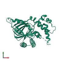 PDB entry 5nla coloured by chain, front view.