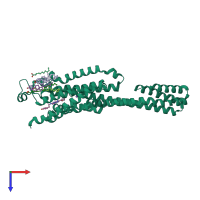 PDB entry 5nlx coloured by chain, top view.