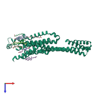 PDB entry 5nm4 coloured by chain, top view.