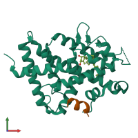 PDB entry 5nma coloured by chain, front view.