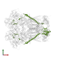 Cytochrome b-c1 complex subunit Rieske, mitochondrial in PDB entry 5nmi, assembly 1, front view.