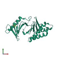 PDB entry 5nmm coloured by chain, front view.