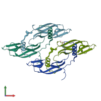 PDB entry 5nmz coloured by chain, front view.