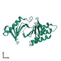 PDB entry 5nn1 coloured by chain, front view.