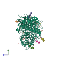PDB entry 5nn4 coloured by chain, side view.