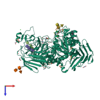 PDB entry 5nn4 coloured by chain, top view.