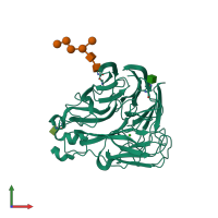 PDB entry 5nn9 coloured by chain, front view.