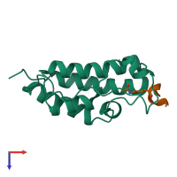 PDB entry 5nnf coloured by chain, top view.