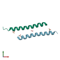 PDB entry 5nnm coloured by chain, front view.