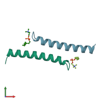 PDB entry 5nnt coloured by chain, front view.