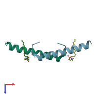 PDB entry 5nnt coloured by chain, top view.