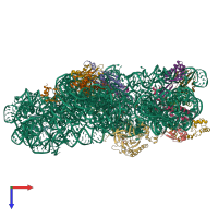 PDB entry 5no2 coloured by chain, top view.