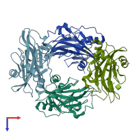 PDB entry 5no9 coloured by chain, top view.