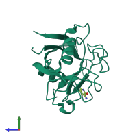 PDB entry 5nos coloured by chain, side view.