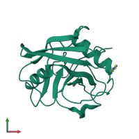 PDB entry 5not coloured by chain, front view.