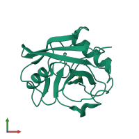 PDB entry 5nox coloured by chain, front view.