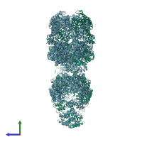 PDB entry 5np0 coloured by chain, side view.