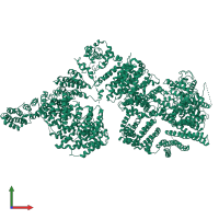 PDB entry 5np1 coloured by chain, front view.