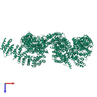 PDB entry 5np1 coloured by chain, top view.