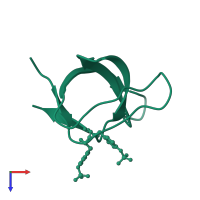 Tyrosine-protein kinase ABL1 in PDB entry 5np2, assembly 1, top view.