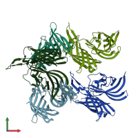 PDB entry 5nqx coloured by chain, front view.