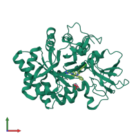 PDB entry 5nrf coloured by chain, front view.