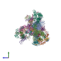 PDB entry 5nrl coloured by chain, side view.