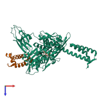 PDB entry 5nro coloured by chain, top view.