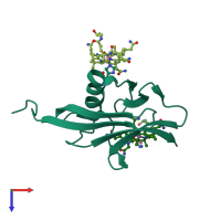 PDB entry 5nrp coloured by chain, top view.