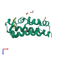 PDB entry 5nrw coloured by chain, top view.