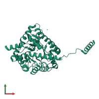 PDB entry 5nry coloured by chain, front view.