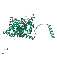 PDB entry 5nry coloured by chain, top view.