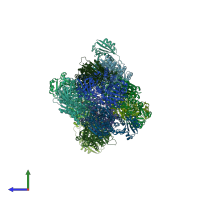 PDB entry 5nsm coloured by chain, side view.