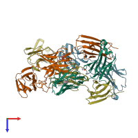 PDB 5nst coloured by chain and viewed from the top.
