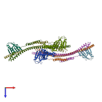 PDB entry 5nt2 coloured by chain, top view.