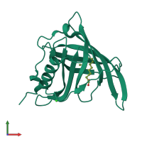 PDB entry 5nty coloured by chain, front view.