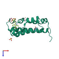 PDB entry 5nu3 coloured by chain, top view.