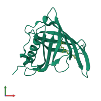 PDB entry 5nu7 coloured by chain, front view.
