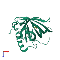 PDB entry 5nua coloured by chain, top view.