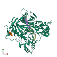 PDB entry 5nuu coloured by chain, front view.