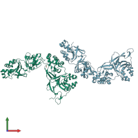 PDB entry 5nv6 coloured by chain, front view.