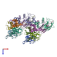 PDB entry 5nw2 coloured by chain, top view.