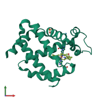 PDB entry 5nw6 coloured by chain, front view.