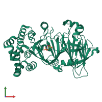 PDB entry 5nw7 coloured by chain, front view.