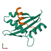 PDB entry 5nwx coloured by chain, front view.