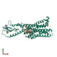 PDB entry 5nx2 coloured by chain, front view.