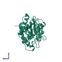 PDB entry 5nxc coloured by chain, side view.