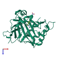 PDB entry 5nxg coloured by chain, top view.