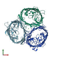 PDB entry 5nxn coloured by chain, front view.